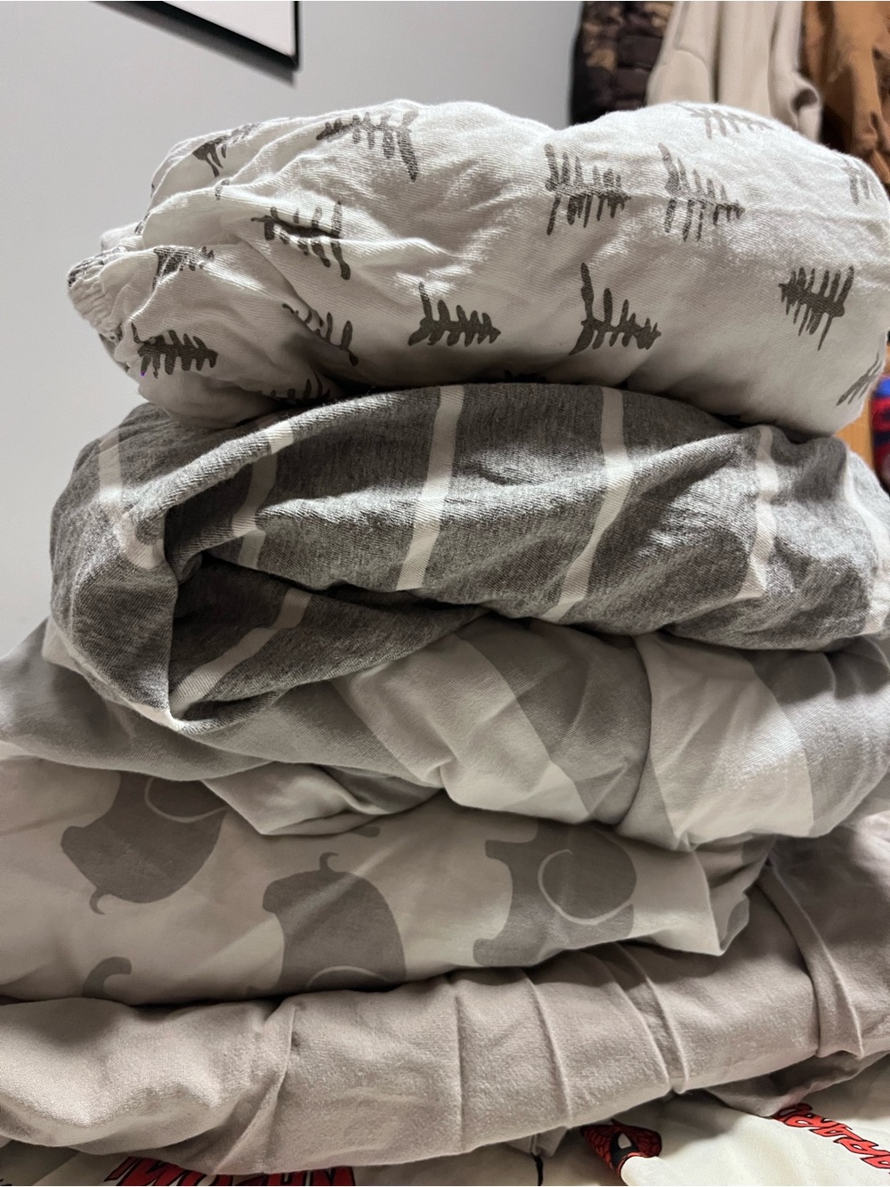 Burt's Bees Baby Gray and White Patterned Duvet Cover Set